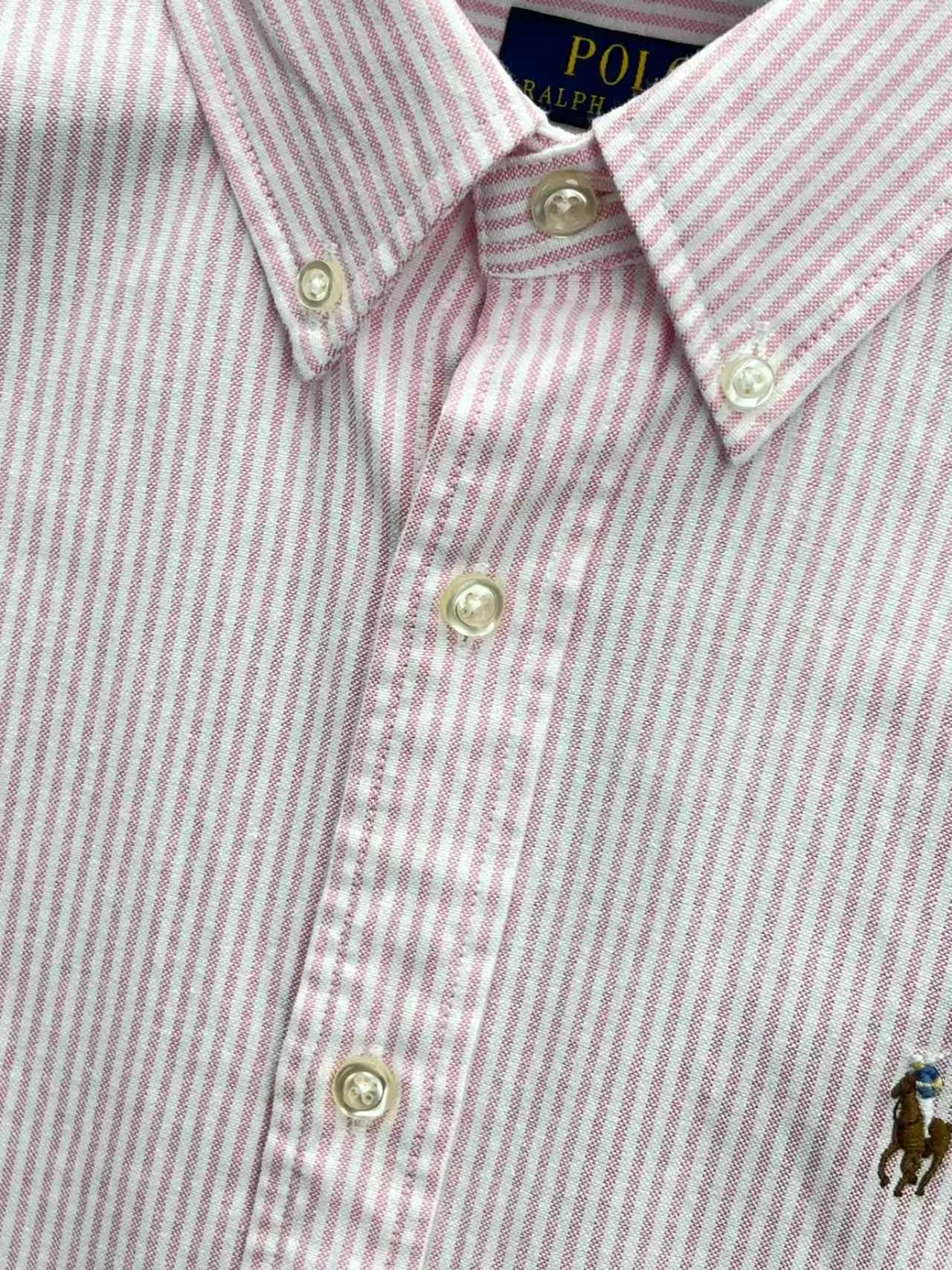 P360 Polo 25ss new logo embroidered striped square collar casual long-sleeved shirt, men's size: XS.S.M.L.XL.
